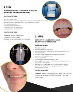 Dikey Boyut Yükseltme Uygulamalarında Oklüzyonun Düzenlenmesi, Temporomandibular Rahatsızlıklar ve Oklüzal Splint Uygulamaları