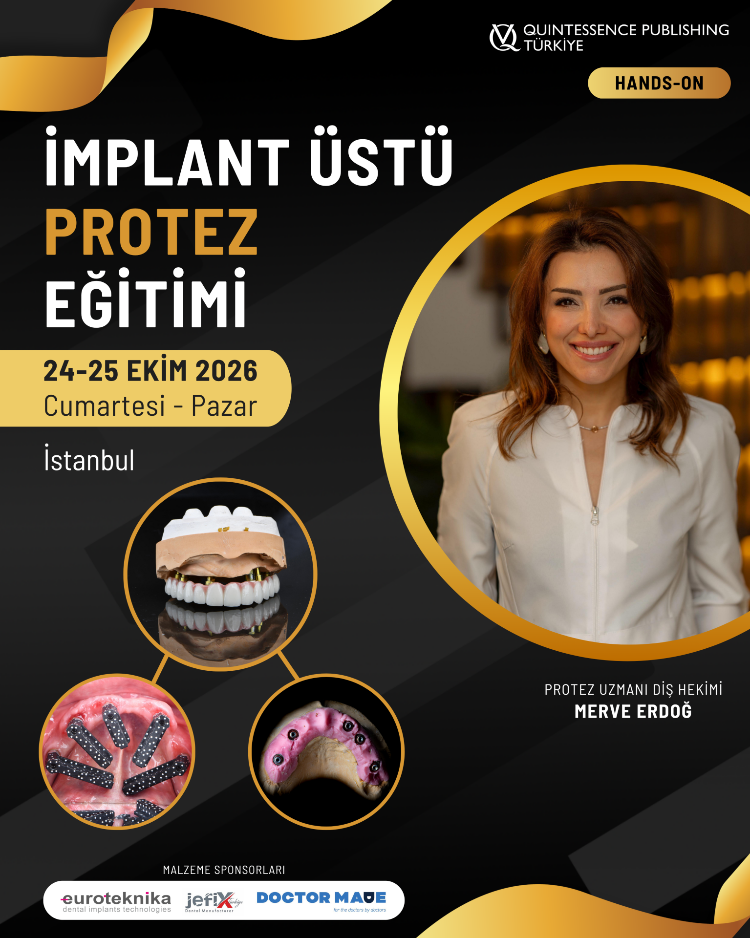 İmplant Üstü Protez Eğitimi / 24-25 EKİM 2026 İstanbul (Hands-0n)