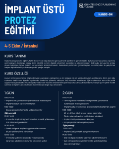 İmplant Üstü Protez Eğitimi / 4-5 Ekim İstanbul (Hands-0n)