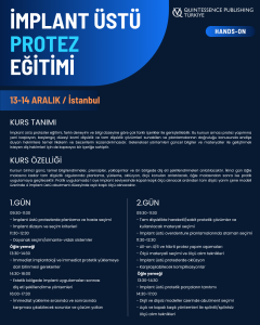 İmplant Üstü Protez Eğitimi / 13-14 ARALIK İstanbul (Hands-0n)