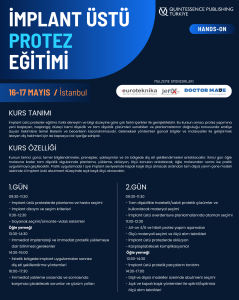 İmplant Üstü Protez Eğitimi / 16-17 MAYIS İstanbul (Hands-0n)