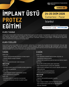 İmplant Üstü Protez Eğitimi / 24-25 EKİM 2026 İstanbul (Hands-0n)