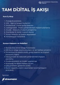 Estetikte Bölgede Tam Dijital İş Akışı / 21 – 22 Kasım 2026 | Cumartesi – Pazar